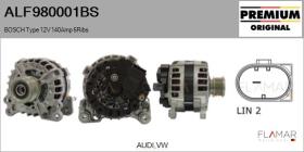 BOSCH ALF980001BS - Alternador
