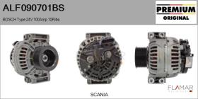 BOSCH ALF090701BS - Alternador BOSCH Type 24V 100Amp PR10