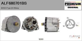BOSCH ALF680701BS - Alternador BOSCH Type 24V 80Amp