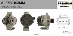 MARELLI ALF580103MM - Alternador MARELLI Type 12V 75Amp PFR7