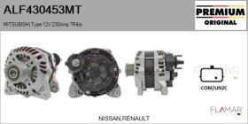 MITSUBISHI ALF430453MT - Alternador MITSUBISHI Type 12V 230Amp PFR7