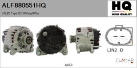 HQ ALF880551HQ - Alternador VALEO Type 12V 140Amp PFR6