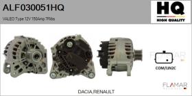 HQ ALF030051HQ - Alternador VALEO Type 12V 150Amp PFR7