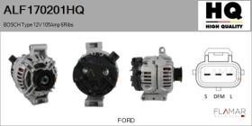 HQ ALF170201HQ - ALT NUEVO BOSCH Type 12V 105Amp PR6