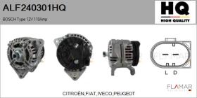 HQ ALF240301HQ - ALT NUEVO BOSCH Type 12V 110Amp