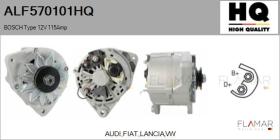 HQ ALF570101HQ - ALT NUEVO BOSCH Type 12V 115Amp