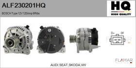 HQ ALF230201HQ - ALT NUEVO BOSCH Type 12V 120Amp PFR6
