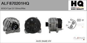 HQ ALF870201HQ - ALT NUEVO BOSCH Type 12V 120Amp PR5