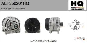 HQ ALF350201HQ - ALT NUEVO BOSCH Type 12V 120Amp PR6