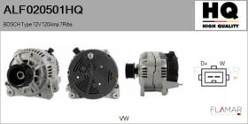 HQ ALF020501HQ - ALT NUEVO BOSCH Type 12V 120Amp PR7