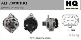 HQ ALF730301HQ - ALT NUEVO BOSCH Type 12V 140Amp PFR6