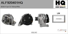 HQ ALF920401HQ - ALT NUEVO BOSCH Type 12V 140Amp PFR6