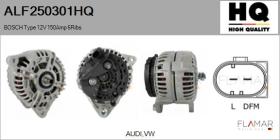 HQ ALF250301HQ - ALT NUEVO BOSCH Type 12V 150Amp PR6