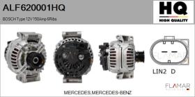 HQ ALF620001HQ - ALT NUEVO BOSCH Type 12V 150Amp PR6