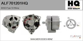 HQ ALF701201HQ - ALT NUEVO BOSCH Type 12V 55Amp