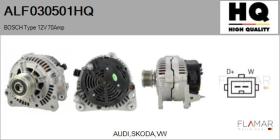 HQ ALF030501HQ - ALT NUEVO BOSCH Type 12V 70Amp