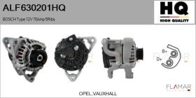 HQ ALF630201HQ - ALT NUEVO BOSCH Type 12V 70Amp PR5