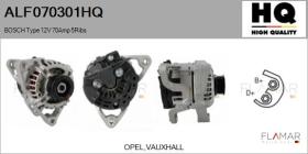 HQ ALF070301HQ - ALT NUEVO BOSCH Type 12V 70Amp PR5