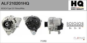 HQ ALF210201HQ - ALT NUEVO BOSCH Type 12V 70Amp PR6