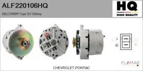 HQ ALF220106HQ - ALT NUEVO DELCOREMY Type 12V 120Amp