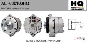 HQ ALF030106HQ - ALT NUEVO DELCOREMY Type 12V 78Amp PV1