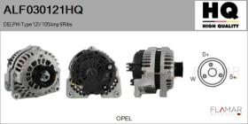 HQ ALF030121HQ - ALT NUEVO DELPHI Type 12V 105Amp PR6