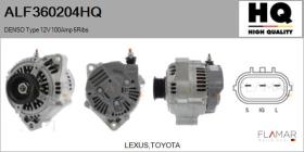 HQ ALF360204HQ - ALT NUEVO DENSO Type 12V 100Amp 6Ribs