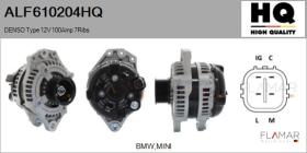 HQ ALF610204HQ - ALT NUEVO DENSO Type 12V 100Amp PR7