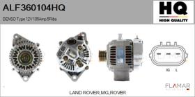 HQ ALF360104HQ - ALT NUEVO DENSO Type 12V 105Amp PR5