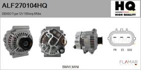 HQ ALF270104HQ - ALT NUEVO DENSO Type 12V 105Amp PR6