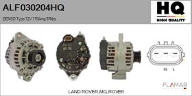 HQ ALF030204HQ - ALT NUEVO DENSO Type 12V 115Amp PR5
