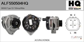 HQ ALF550504HQ - ALT NUEVO DENSO Type 12V 130Amp 6Ribs