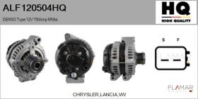 HQ ALF120504HQ - ALT NUEVO DENSO Type 12V 150Amp PFR6