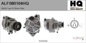 HQ ALF080104HQ - ALT NUEVO DENSO Type 12V 55Amp