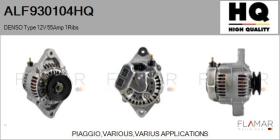 HQ ALF930104HQ - ALT NUEVO DENSO Type 12V 55Amp PV1