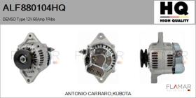 HQ ALF880104HQ - ALT NUEVO DENSO Type 12V 60Amp 1Ribs