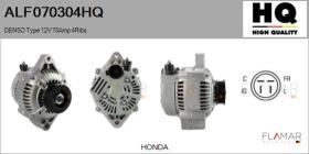 HQ ALF070304HQ - ALT NUEVO DENSO Type 12V 70Amp PR4