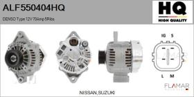 HQ ALF550404HQ - ALT NUEVO DENSO Type 12V 70Amp PR5