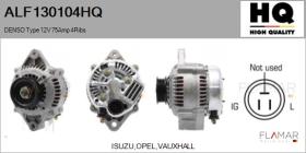 HQ ALF130104HQ - ALT NUEVO DENSO Type 12V 75Amp