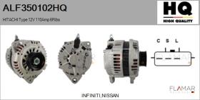 HQ ALF350102HQ - ALT NUEVO HITACHI Type 12V 110Amp 6Ribs