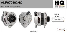 HQ ALF970102HQ - ALT NUEVO HITACHI Type 12V 150Amp 6Ribs