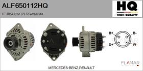 HQ ALF650112HQ - ALT NUEVO LETRIKA Type 12V 120Amp PR8