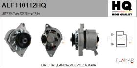 HQ ALF110112HQ - ALT NUEVO LETRIKA Type 12V 33Amp PV1