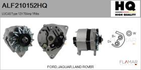 HQ ALF210152HQ - ALT NUEVO LUCAS Type 12V 70Amp PV1