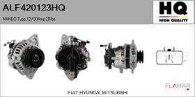 HQ ALF420123HQ - ALT NUEVO MANDO Type 12V 90Amp DP2
