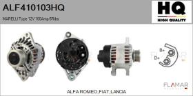 HQ ALF410103HQ - ALT NUEVO MARELLI Type 12V 100Amp PFR6