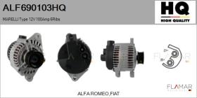 HQ ALF690103HQ - ALT NUEVO MARELLI Type 12V 100Amp PR6