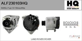 HQ ALF230103HQ - ALT NUEVO MARELLI Type 12V 100Amp PR6