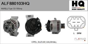 HQ ALF880103HQ - ALT NUEVO MARELLI Type 12V 105Amp