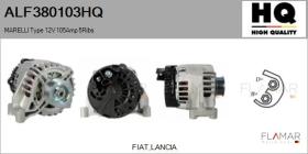 HQ ALF380103HQ - ALT NUEVO MARELLI Type 12V 105Amp PR5